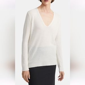 Theory pure cashmere ivory sweater size S